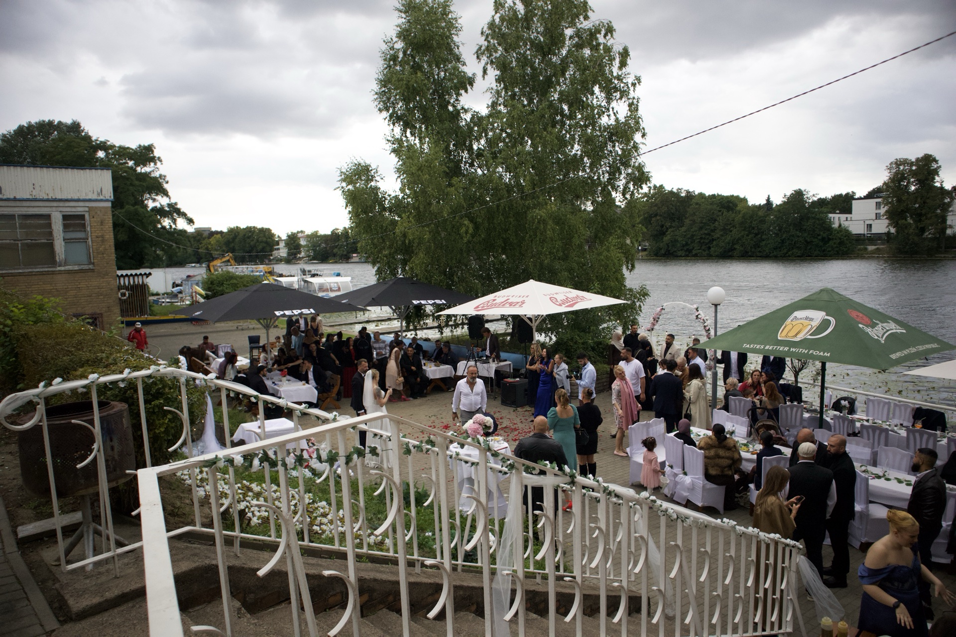 Architectural approach and grand stone staircase to SaDem Events Berlin